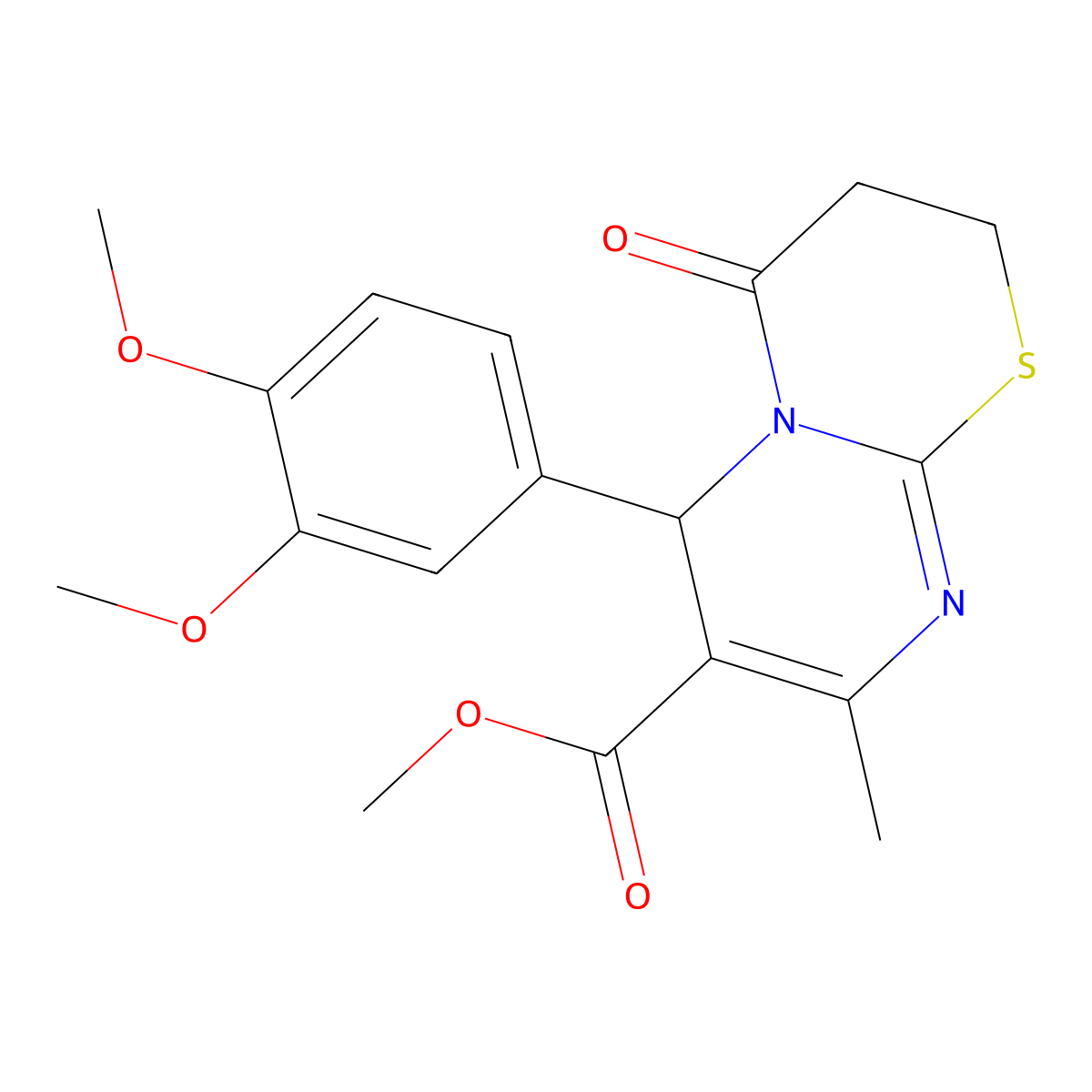 Methyl 6-(3,4-dimethoxyphenyl)-8-methyl-4-oxo-2,3,4,6-tetrahydropyrimido[2,1-b][1,3]thiazine-7-carboxylate molecular structure, CAS 300770-17-6