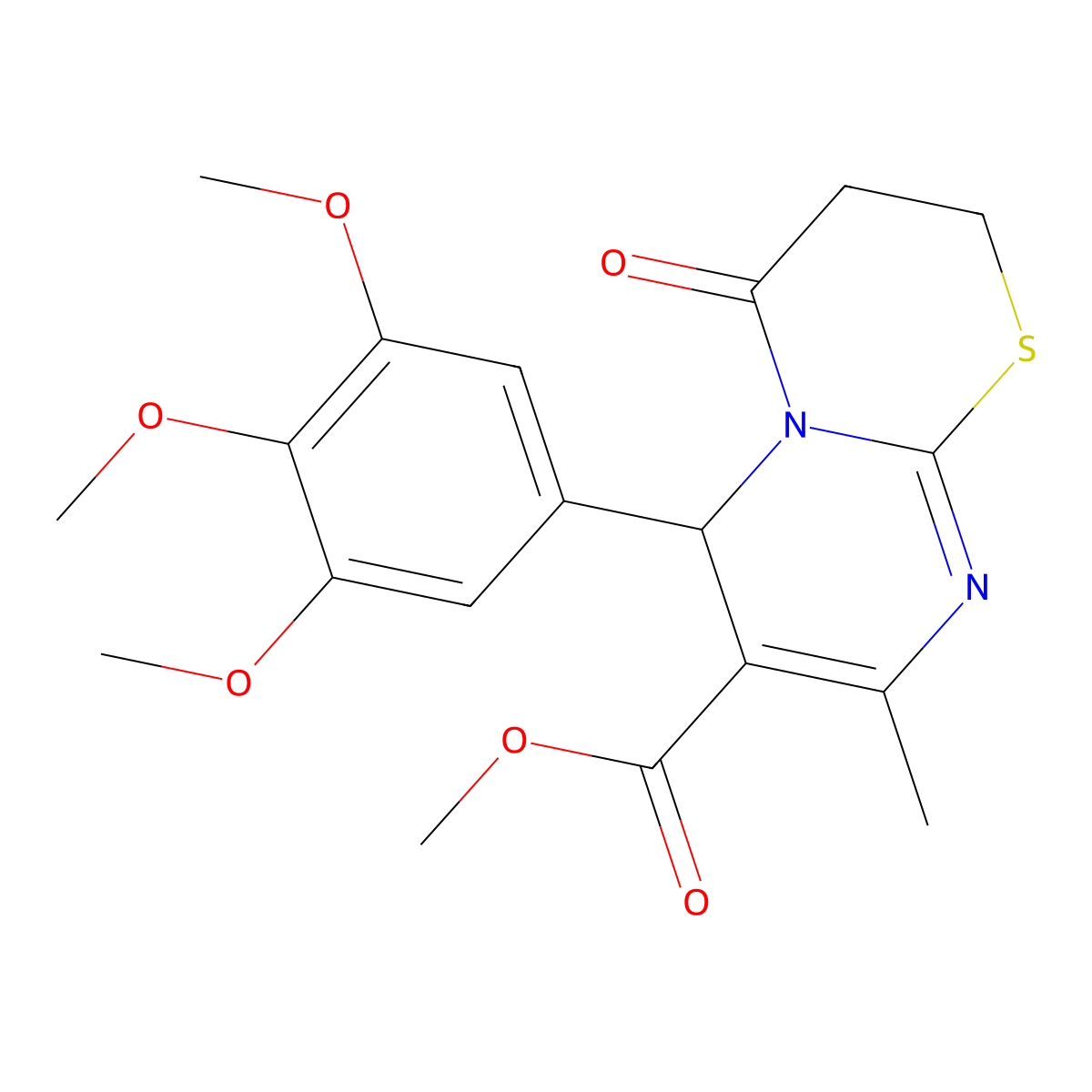 methyl 8-methyl-4-oxo-6-(3,4,5-trimethoxyphenyl)-3,4-dihydro-2H,6H-pyrimido[2,1-b][1,3]thiazine-7-carboxylate molecular structure, CAS 300770-18-7