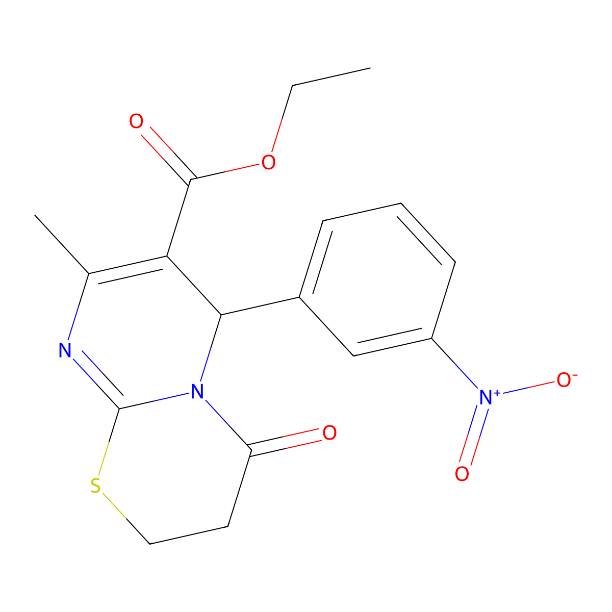 ethyl 8-methyl-6-(3-nitrophenyl)-4-oxo-2H,3H,4H,6H-pyrimido[2,1-b][1,3]thiazine-7-carboxylate molecular structure, CAS 300770-26-7