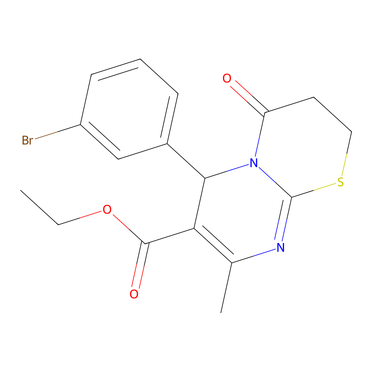 ethyl 6-(3-bromophenyl)-8-methyl-4-oxo-2H,3H,4H,6H-pyrimido[2,1-b][1,3]thiazine-7-carboxylate molecular structure, CAS 300770-30-3