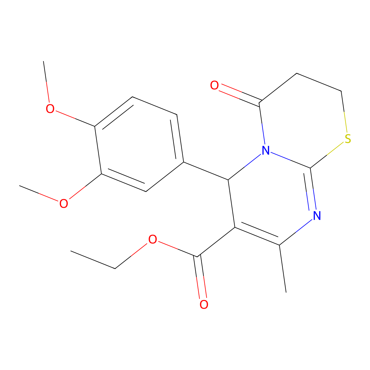 ethyl 6-(3,4-dimethoxyphenyl)-8-methyl-4-oxo-2H,3H,4H,6H-pyrimido[2,1-b][1,3]thiazine-7-carboxylate molecular structure, CAS 300770-31-4