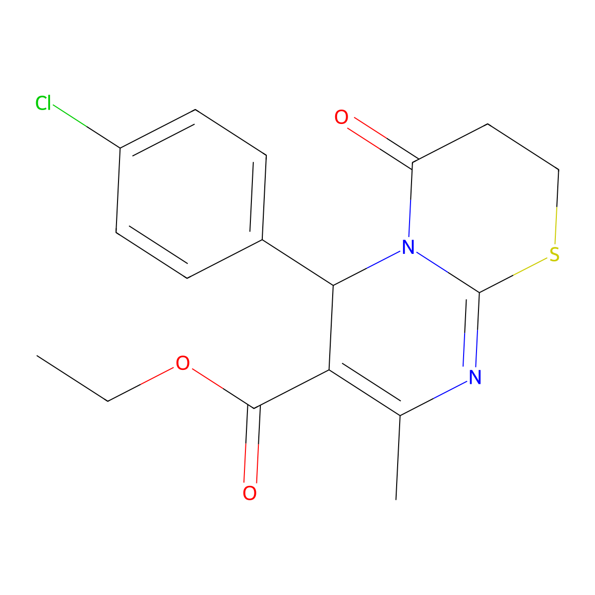 Ethyl 6-(4-chlorophenyl)-8-methyl-4-oxo-2,3,4,6-tetrahydropyrimido[2,1-b][1,3]thiazine-7-carboxylate molecular structure, CAS 300770-34-7