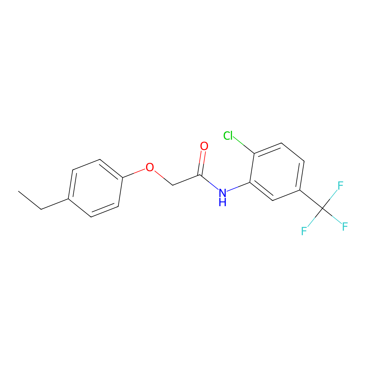 N-[2-chloro-5-(trifluoromethyl)phenyl]-2-(4-ethylphenoxy)acetamide molecular structure, CAS 300772-27-4