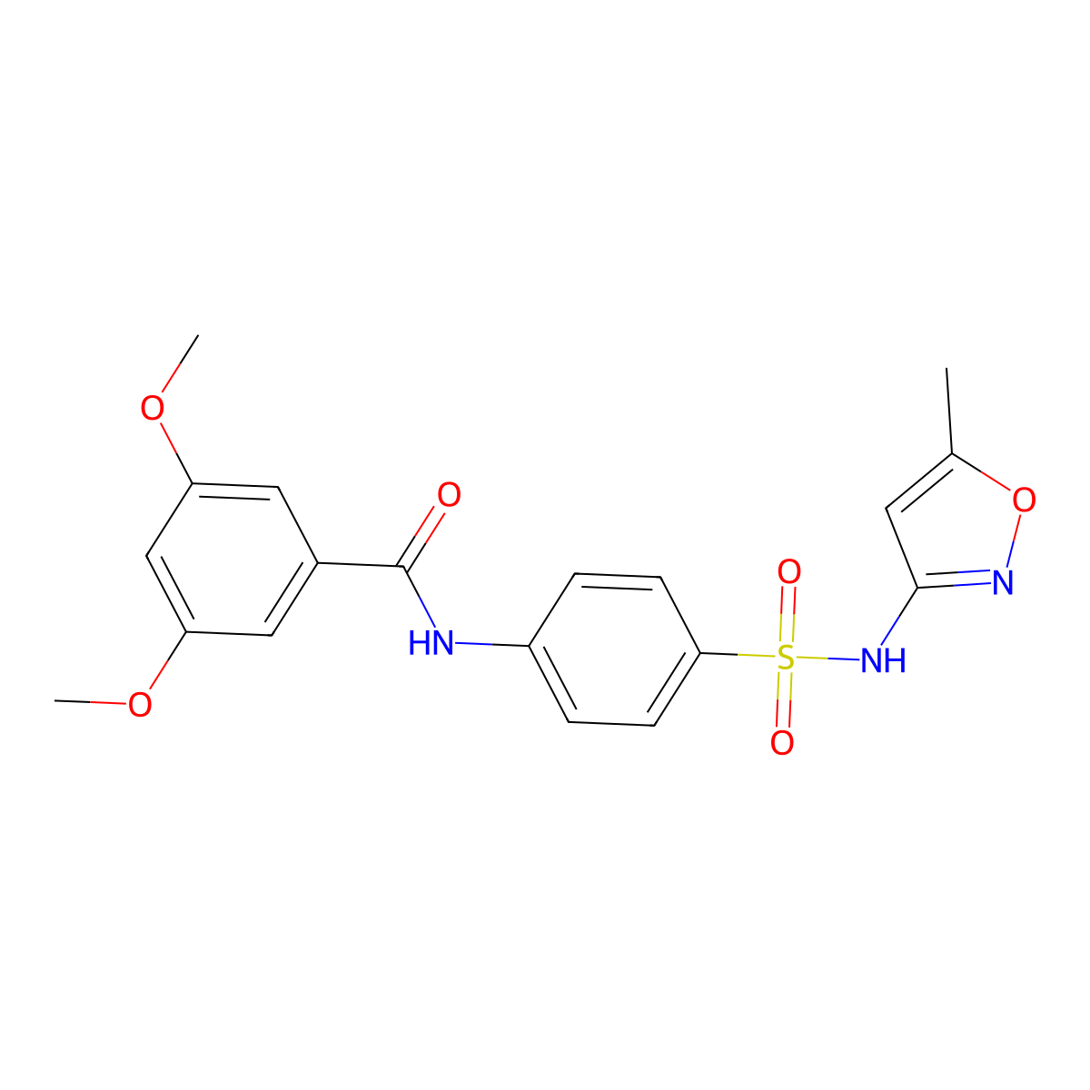 3,5-dimethoxy-N-{4-[(5-methyl-1,2-oxazol-3-yl)sulfamoyl]phenyl}benzamide molecular structure, CAS 300772-66-1