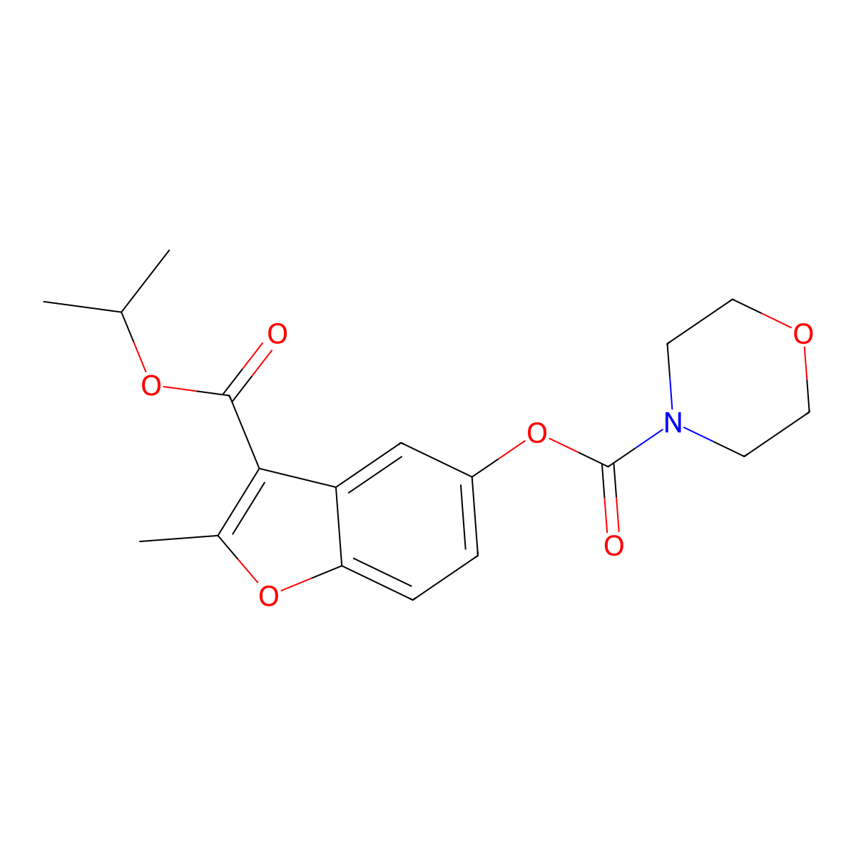 3-(Isopropoxycarbonyl)-2-methylbenzofuran-5-yl morpholine-4-carboxylate molecular structure, CAS 300772-87-6
