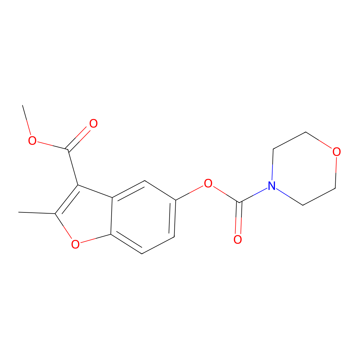 3-(Methoxycarbonyl)-2-methylbenzofuran-5-yl morpholine-4-carboxylate molecular structure, CAS 300772-89-8