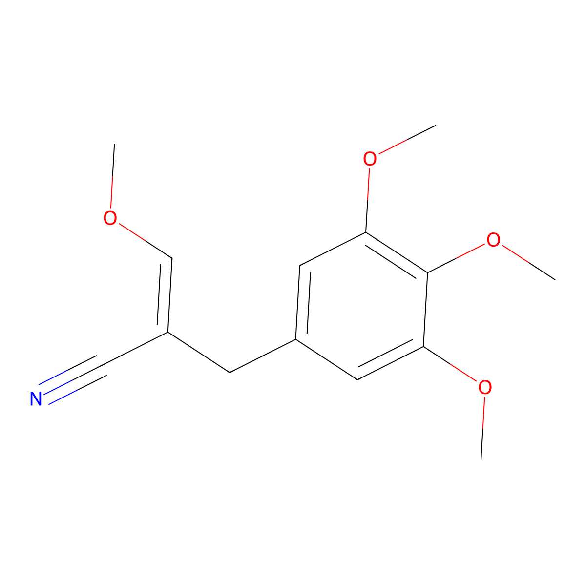 3,4,5-Trimethoxy-I+/--(methoxymethylene)benzenepropanenitrile molecular structure, CAS 30078-01-4