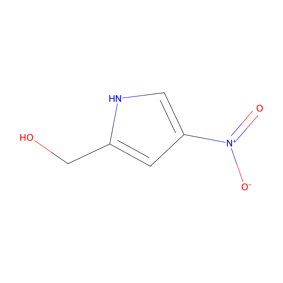 (4-nitro-1H-pyrrol-2-yl)methanol molecular structure, CAS 30078-13-8