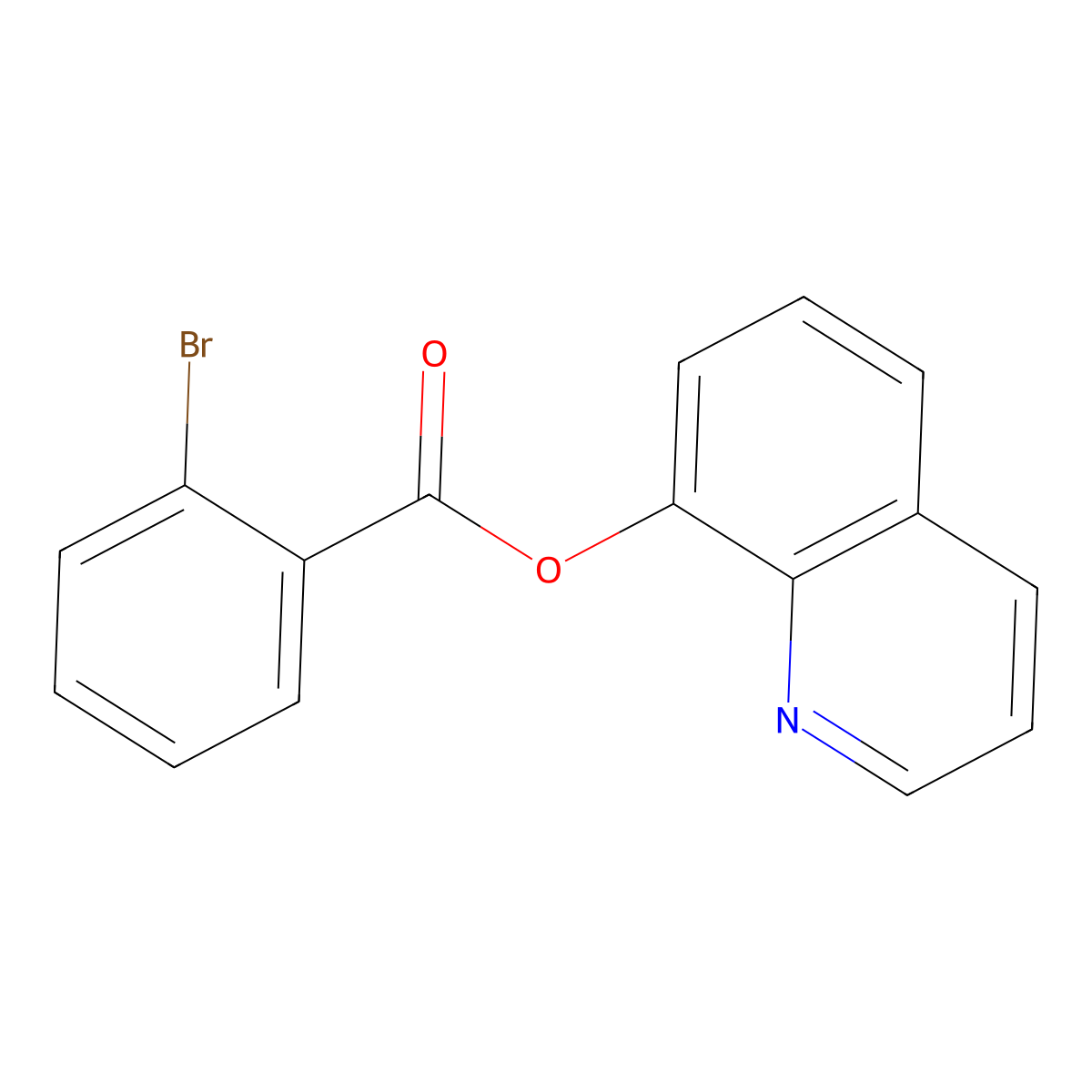 Quinolin-8-yl 2-bromobenzoate molecular structure, CAS 300799-01-3