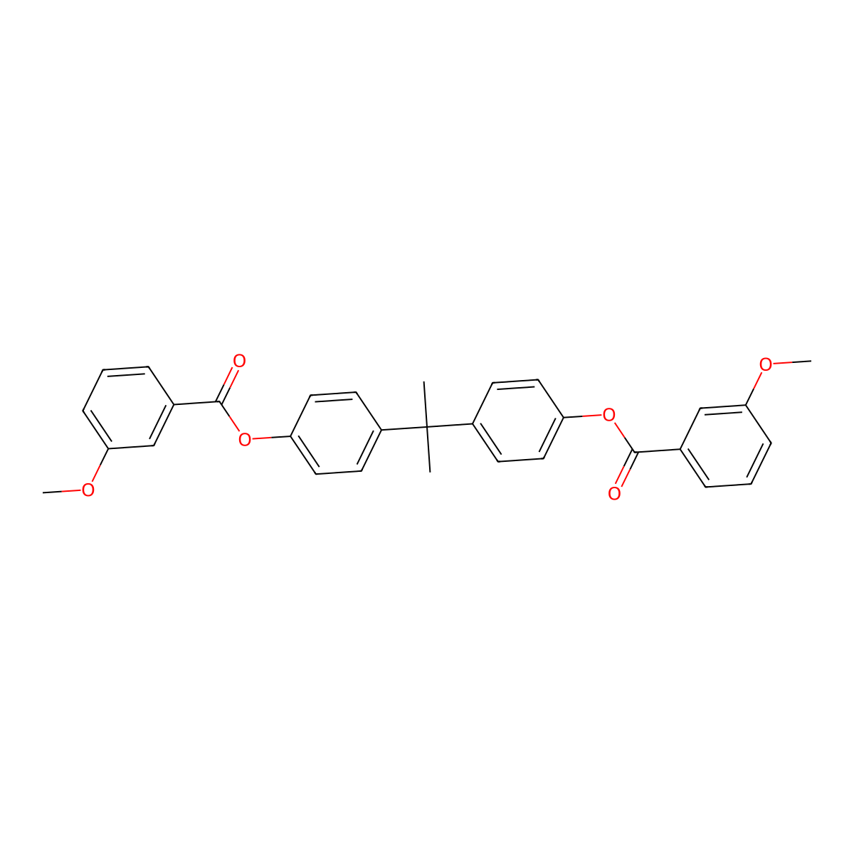 Propane-2,2-diyldibenzene-4,1-diyl bis(3-methoxybenzoate) molecular structure, CAS 300799-23-9