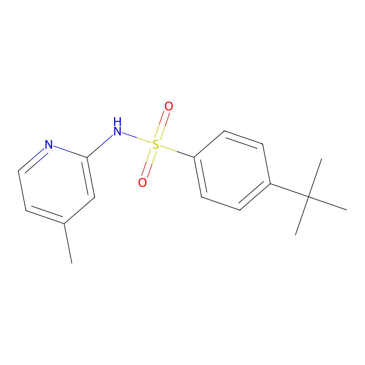 4-tert-Butyl-N-(4-methyl-2-pyridinyl)benzenesulfonamide molecular structure, CAS 300799-30-8