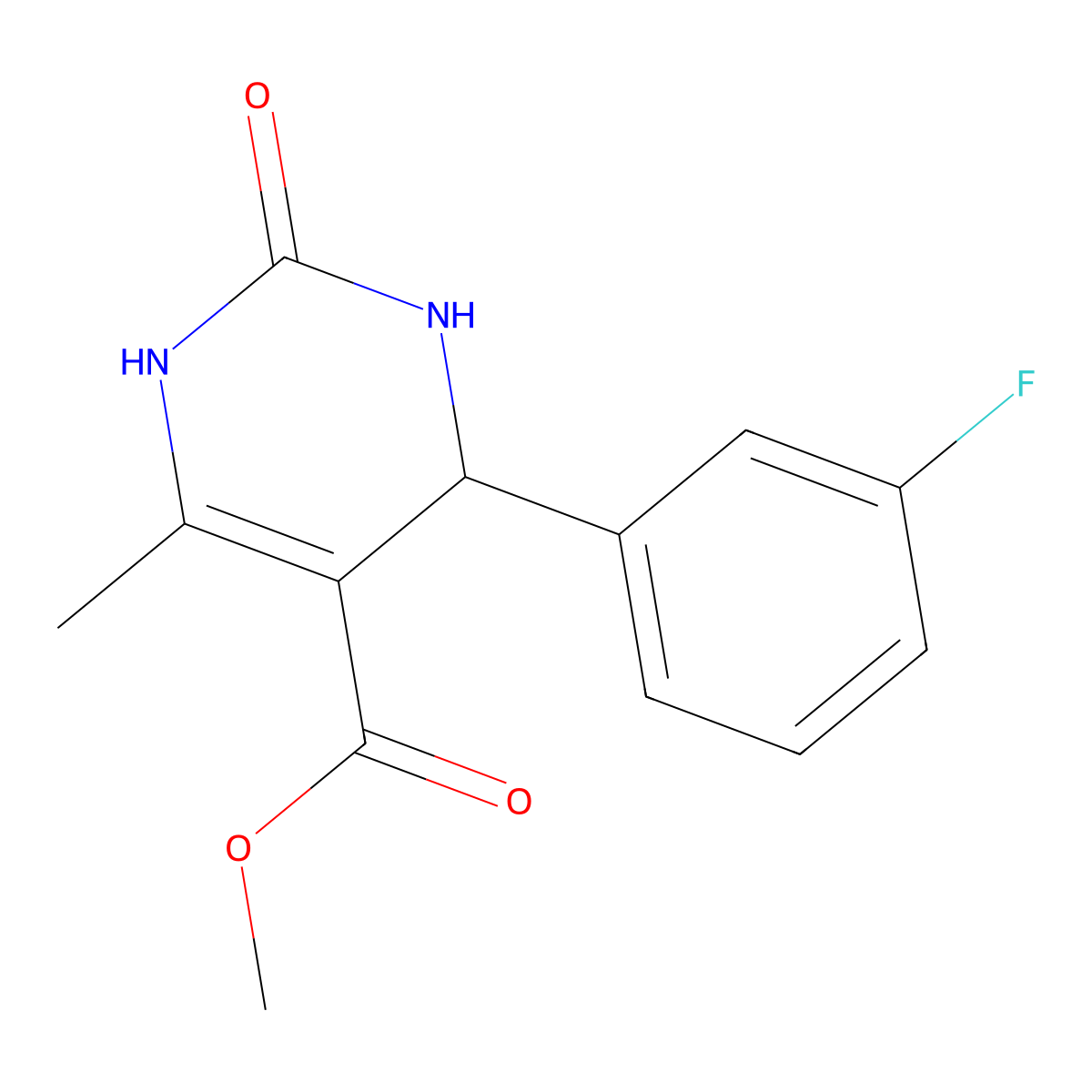Methyl 4-(3-fluorophenyl)-6-methyl-2-oxo-1,2,3,4-tetrahydropyrimidine-5-carboxylate molecular structure, CAS 300799-40-0