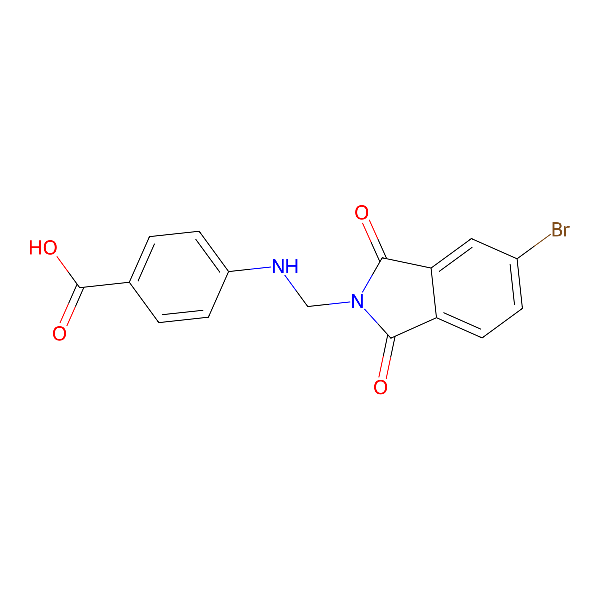 4-{[(5-bromo-1,3-dioxo-1,3-dihydro-2H-isoindol-2-yl)methyl]amino}benzoic acid molecular structure, CAS 300799-61-5