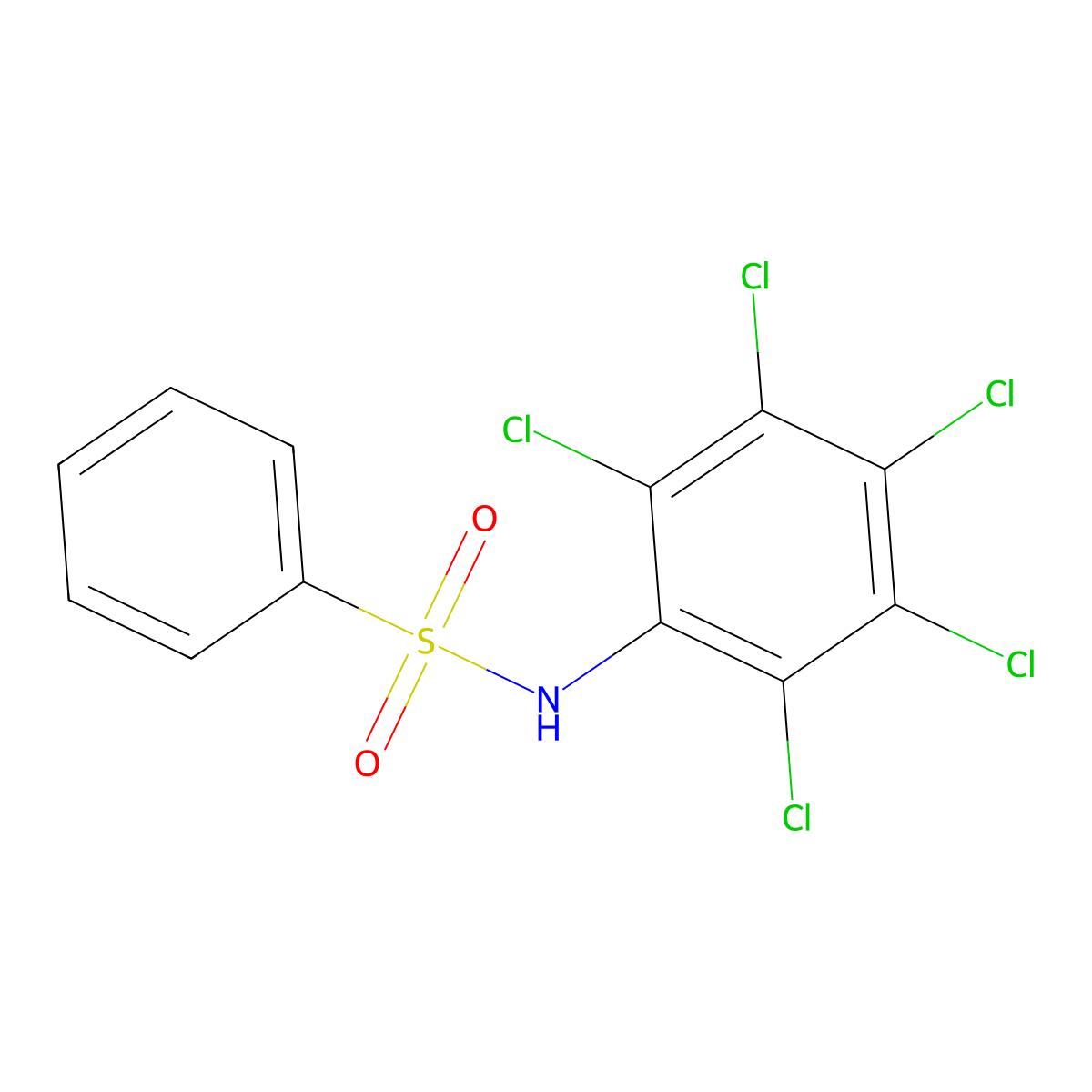 N-(2,3,4,5,6-pentachlorophenyl)benzenesulfonamide molecular structure, CAS 300799-75-1