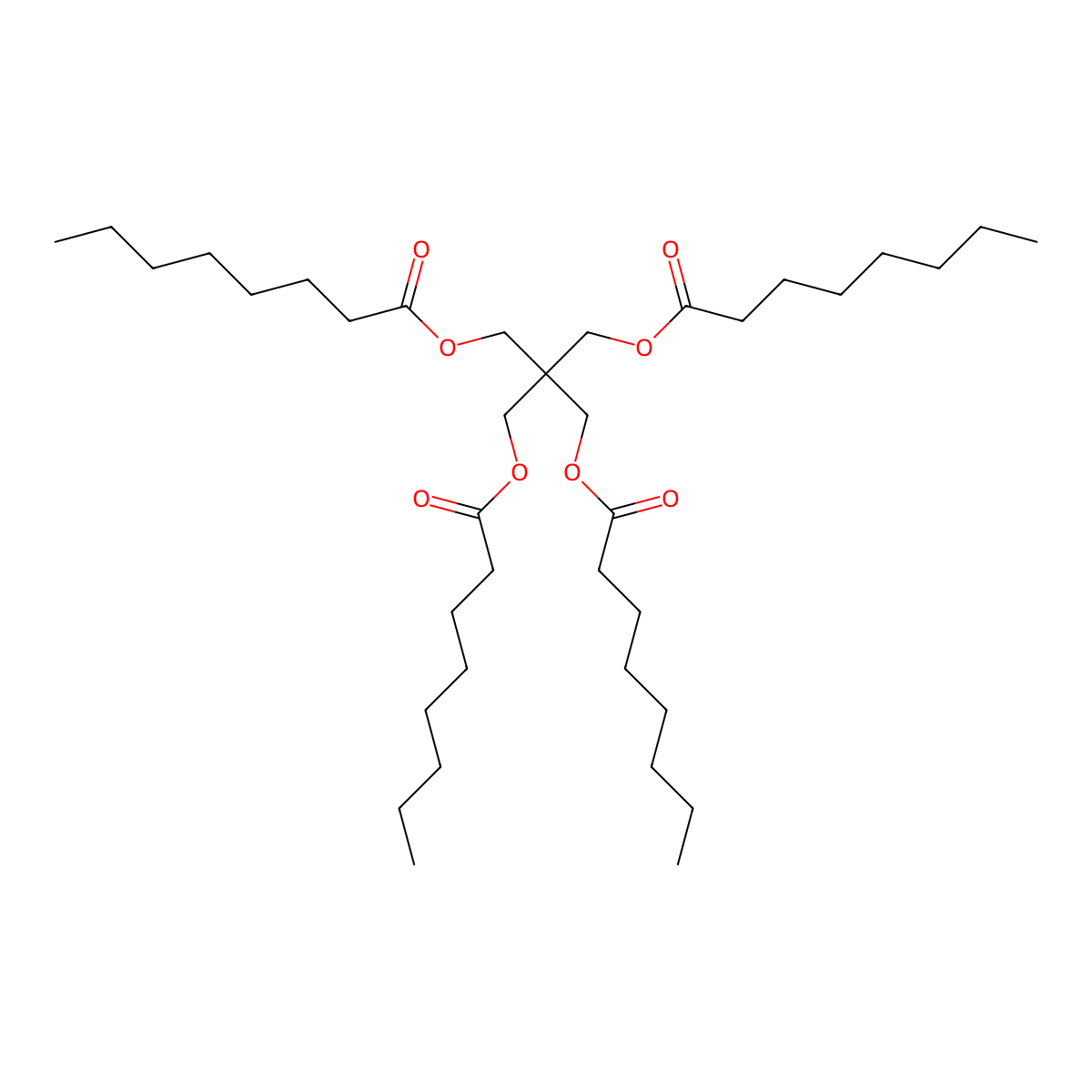 Pentaerythrityl tetracaprylate molecular structure, CAS 3008-50-2