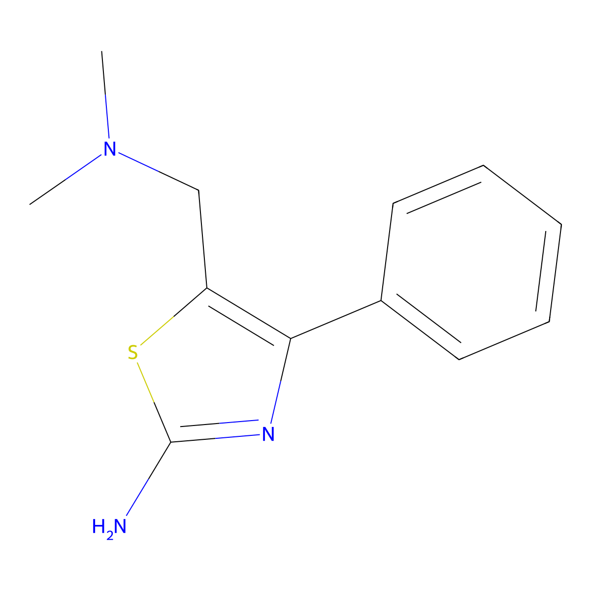 5-((Dimethylamino)methyl)-4-phenyl-1,3-thiazol-2-amine molecular structure, CAS 3008-60-4