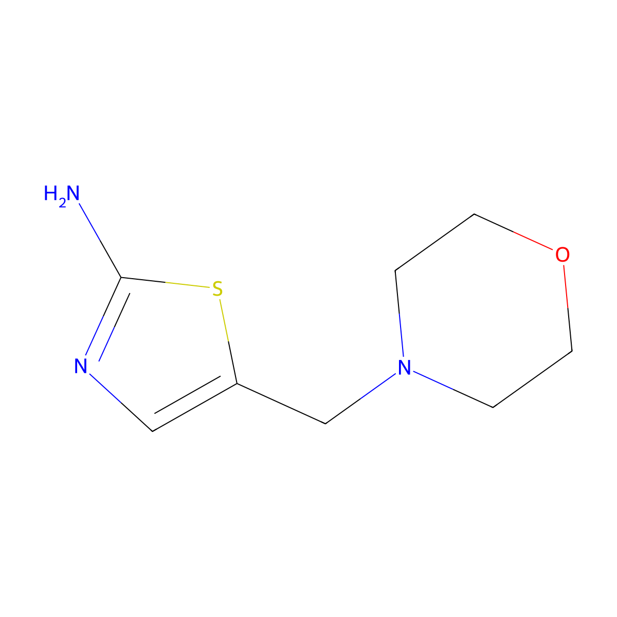 5-(Morpholinomethyl)thiazol-2-amine molecular structure, CAS 3008-62-6