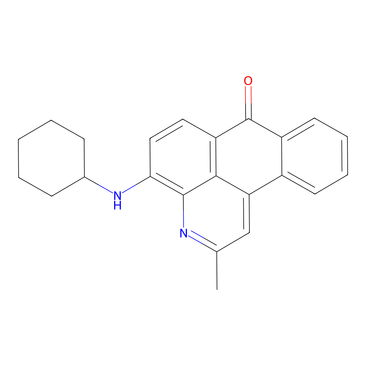 7H-Naphtho[1,2,3-de]quinolin-7-one, 4-(cyclohexylamino)-2-methyl- molecular structure, CAS 3008-87-5