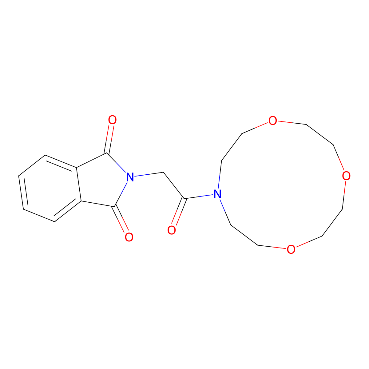 2-[2-oxo-2-(1,4,7-trioxa-10-azacyclododecan-10-yl)ethyl]-1H-isoindole-1,3(2H)-dione molecular structure, CAS 300800-60-6