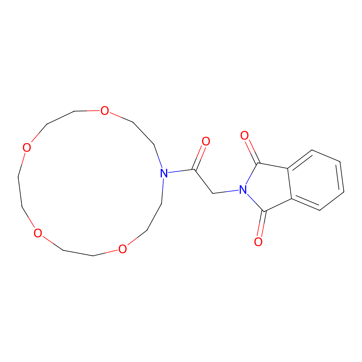 2-[2-oxo-2-(1,4,7,10-tetraoxa-13-azacyclopentadecan-13-yl)ethyl]-1H-isoindole-1,3(2H)-dione molecular structure, CAS 300800-61-7