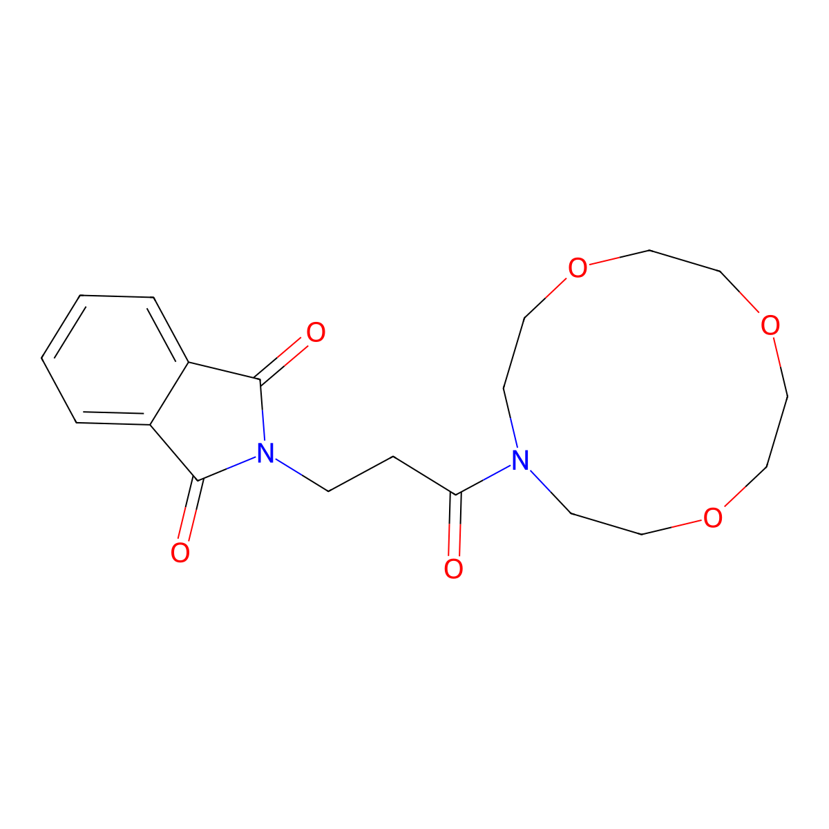 2-[3-Oxo-3-(1,4,7-trioxa-10-aza-cyclododec-10-yl)-propyl]-isoindole-1,3-dione molecular structure, CAS 300800-66-2