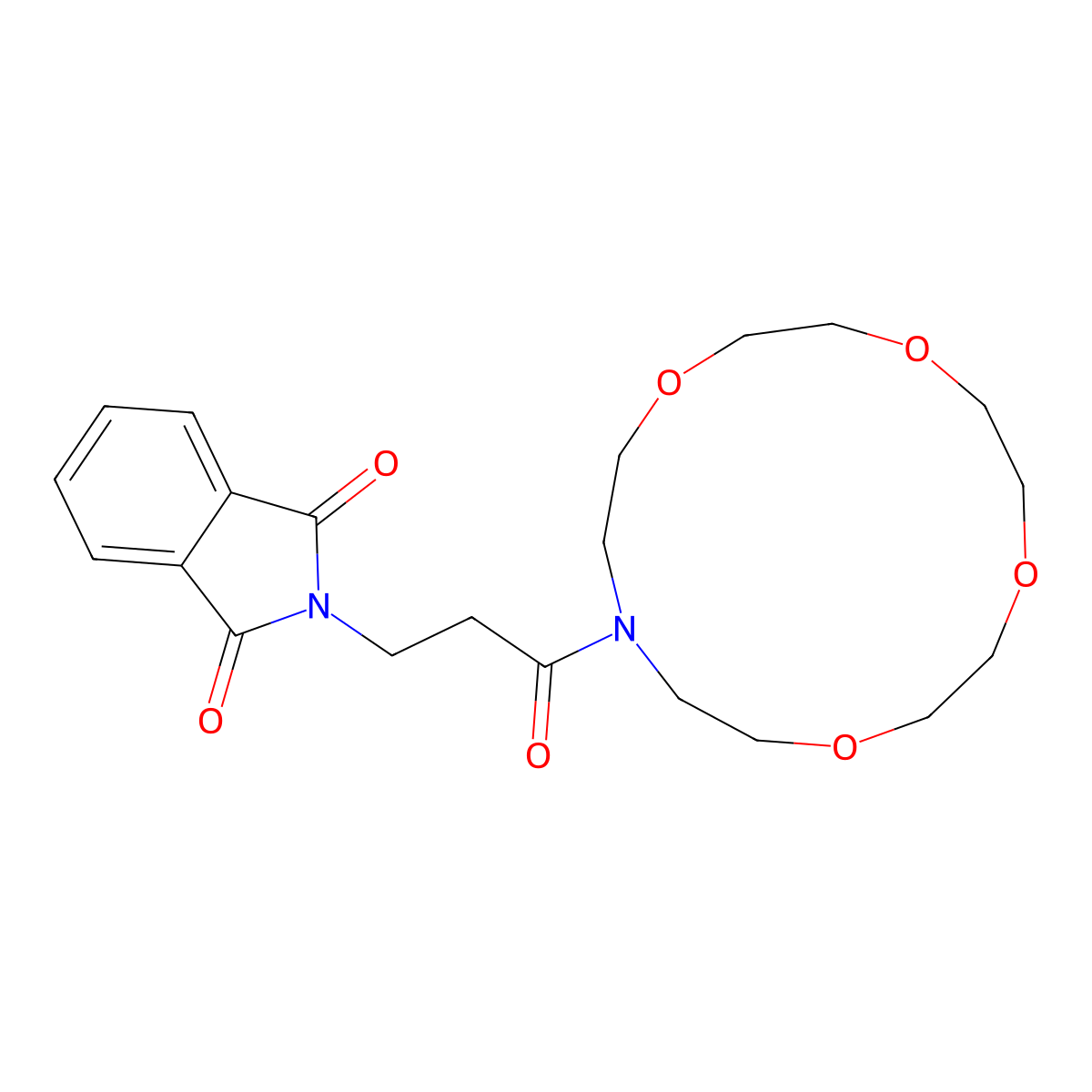 2-[3-oxo-3-(1,4,7,10-tetraoxa-13-azacyclopentadecan-13-yl)propyl]-1H-isoindole-1,3(2H)-dione molecular structure, CAS 300800-67-3