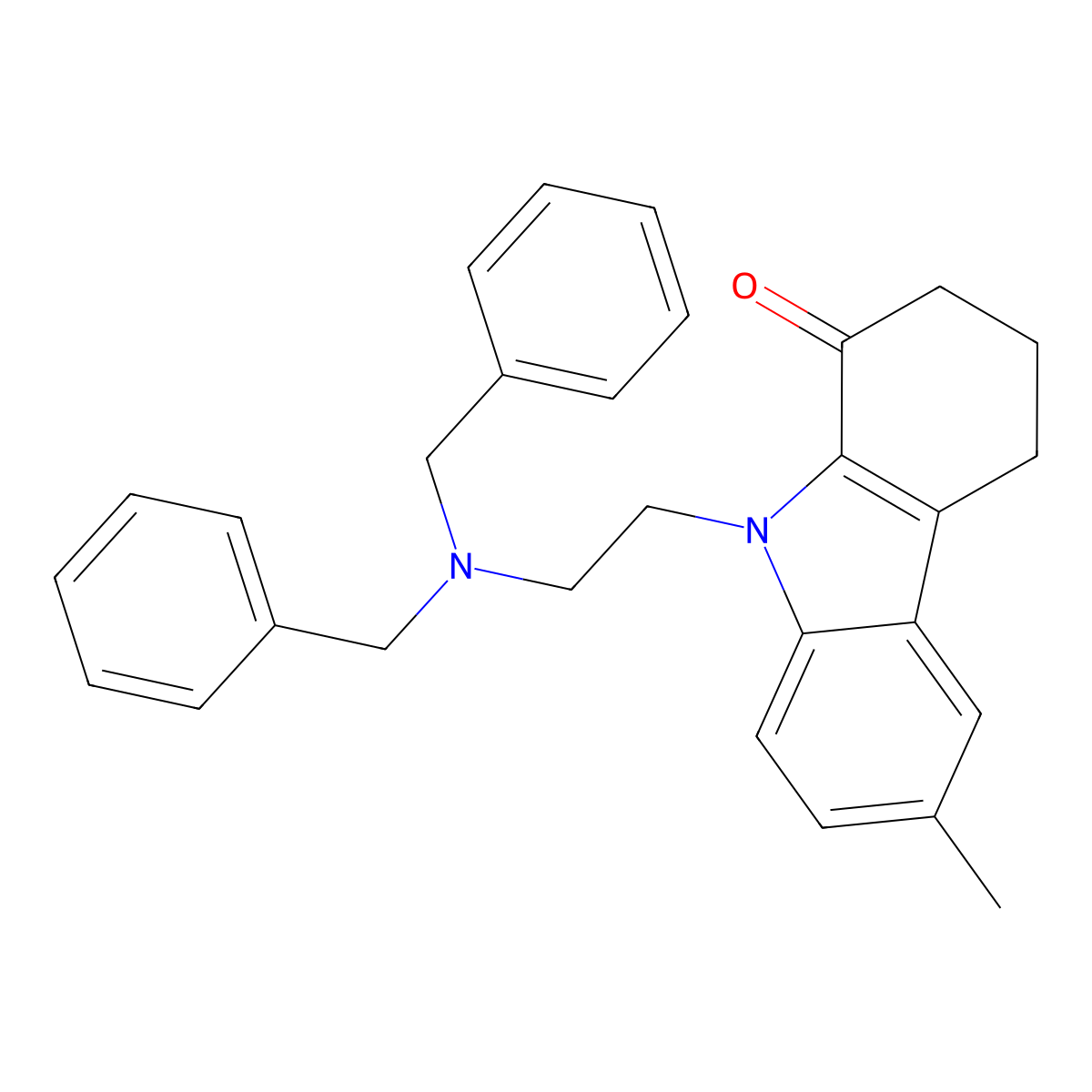 9-[2-(dibenzylamino)ethyl]-6-methyl-2,3,4,9-tetrahydro-1H-carbazol-1-one molecular structure, CAS 300801-39-2
