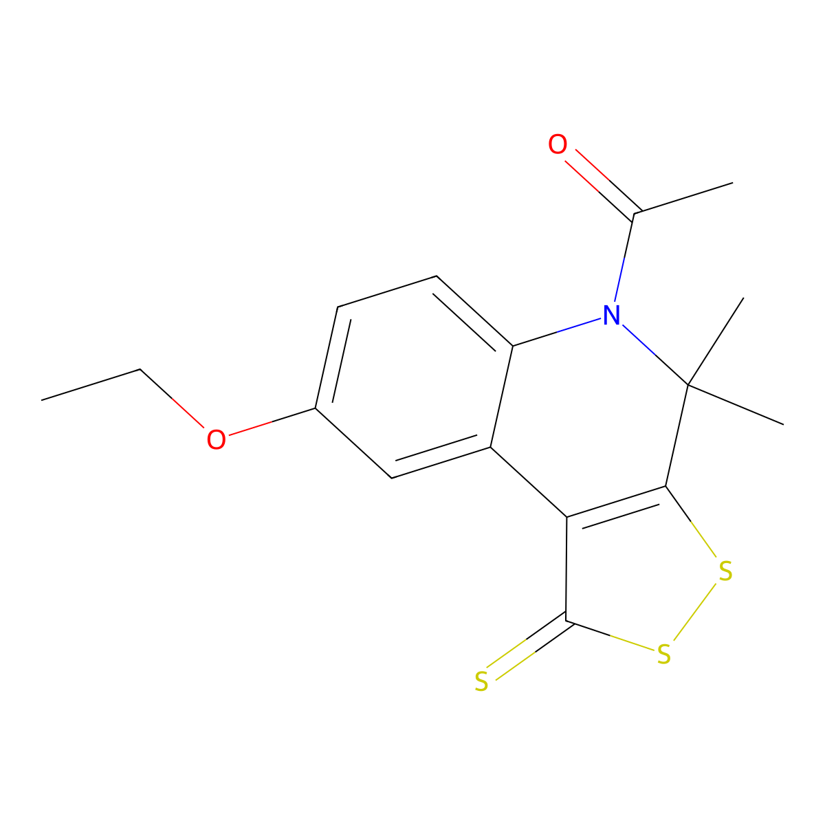 1-(8-Ethoxy-4,4-dimethyl-1-sulfanylidenedithiolo[3,4-c]quinolin-5-yl)ethanone molecular structure, CAS 300801-64-3