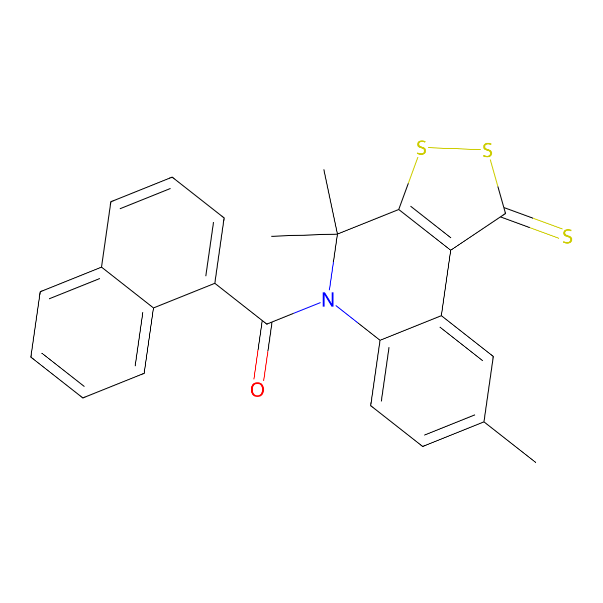 4,4,8-trimethyl-5-(1-naphthoyl)-4,5-dihydro-1H-[1,2]dithiolo[3,4-c]quinoline-1-thione molecular structure, CAS 300801-82-5