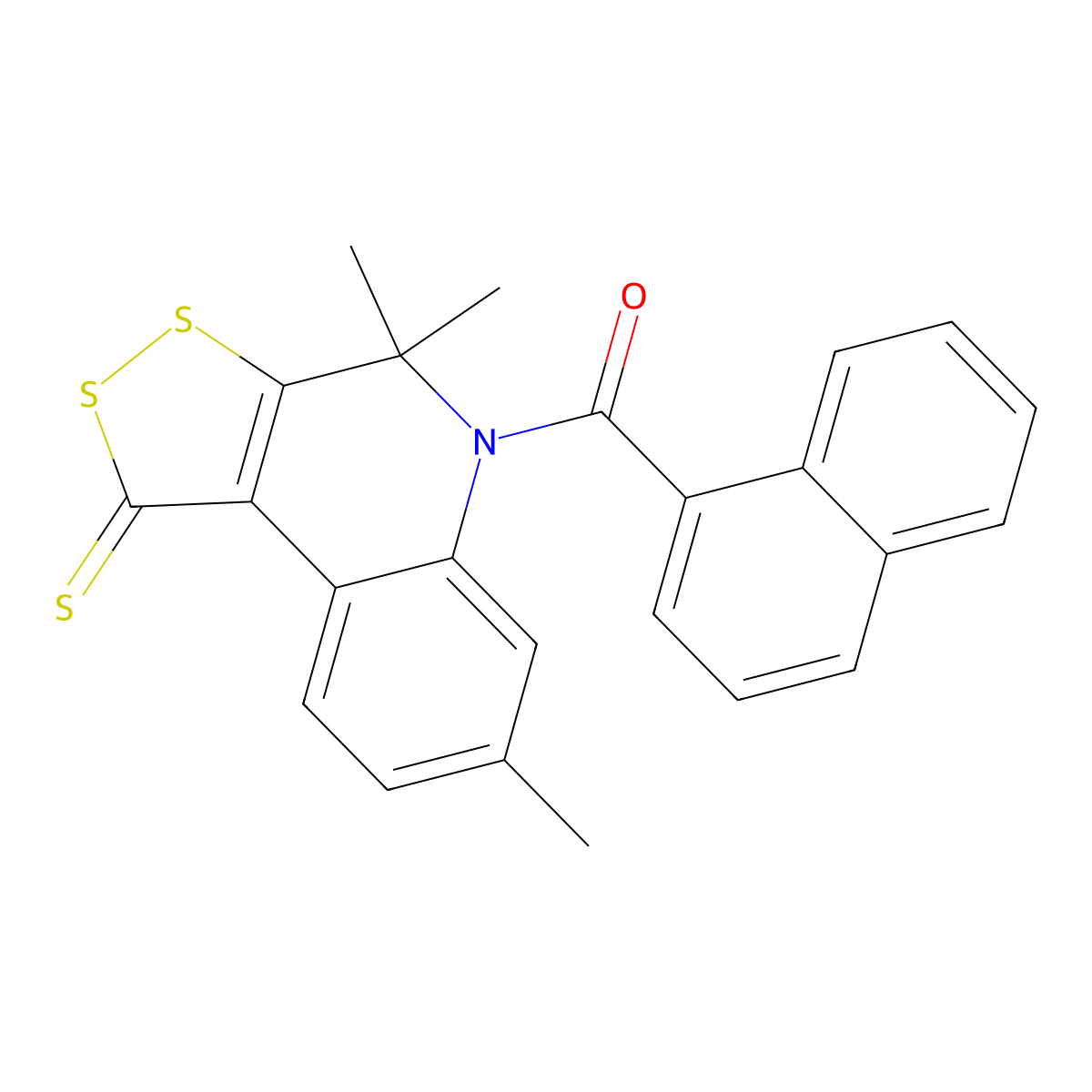 1-naphthyl(4,4,7-trimethyl-1-thioxo-1,4-dihydro-5H-[1,2]dithiolo[3,4-c]quinolin-5-yl)methanone molecular structure, CAS 300801-83-6