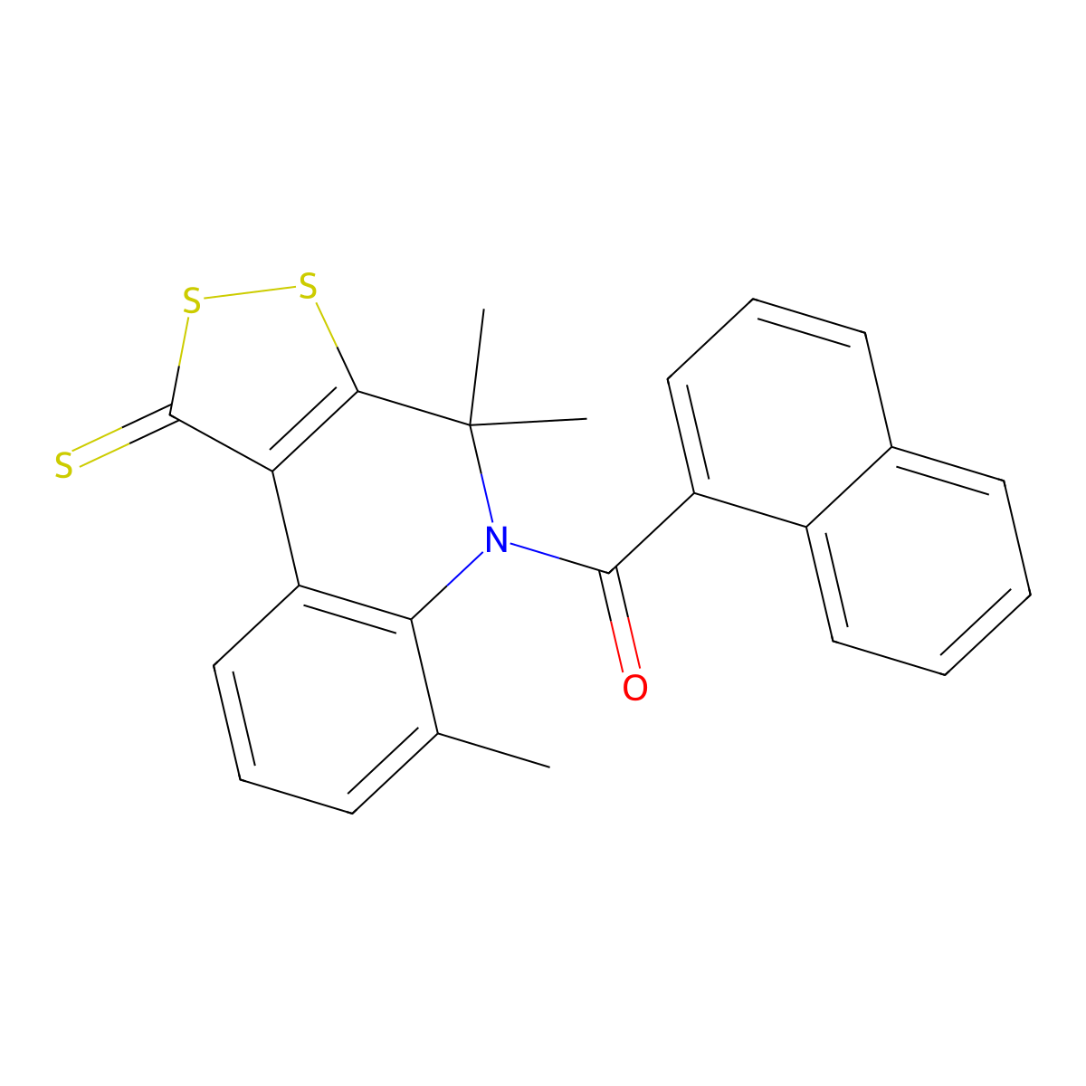 1-naphthyl(4,4,6-trimethyl-1-thioxo-1,4-dihydro-5H-[1,2]dithiolo[3,4-c]quinolin-5-yl)methanone molecular structure, CAS 300801-84-7