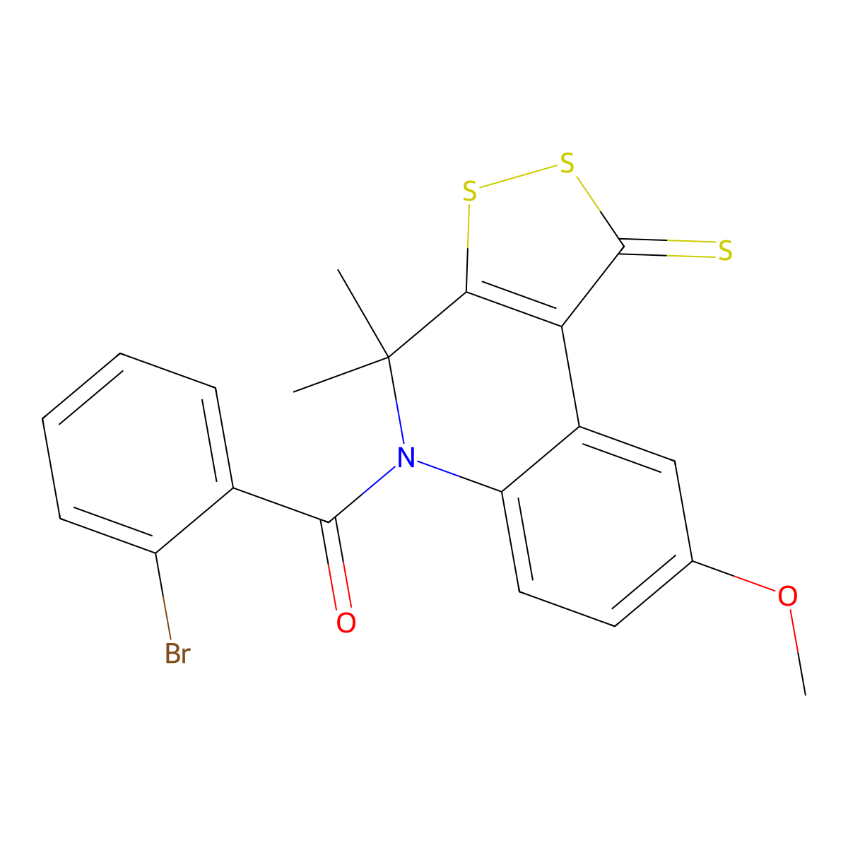 5-(2-bromobenzoyl)-8-methoxy-4,4-dimethyl-4,5-dihydro-1H-[1,2]dithiolo[3,4-c]quinoline-1-thione molecular structure, CAS 300801-97-2