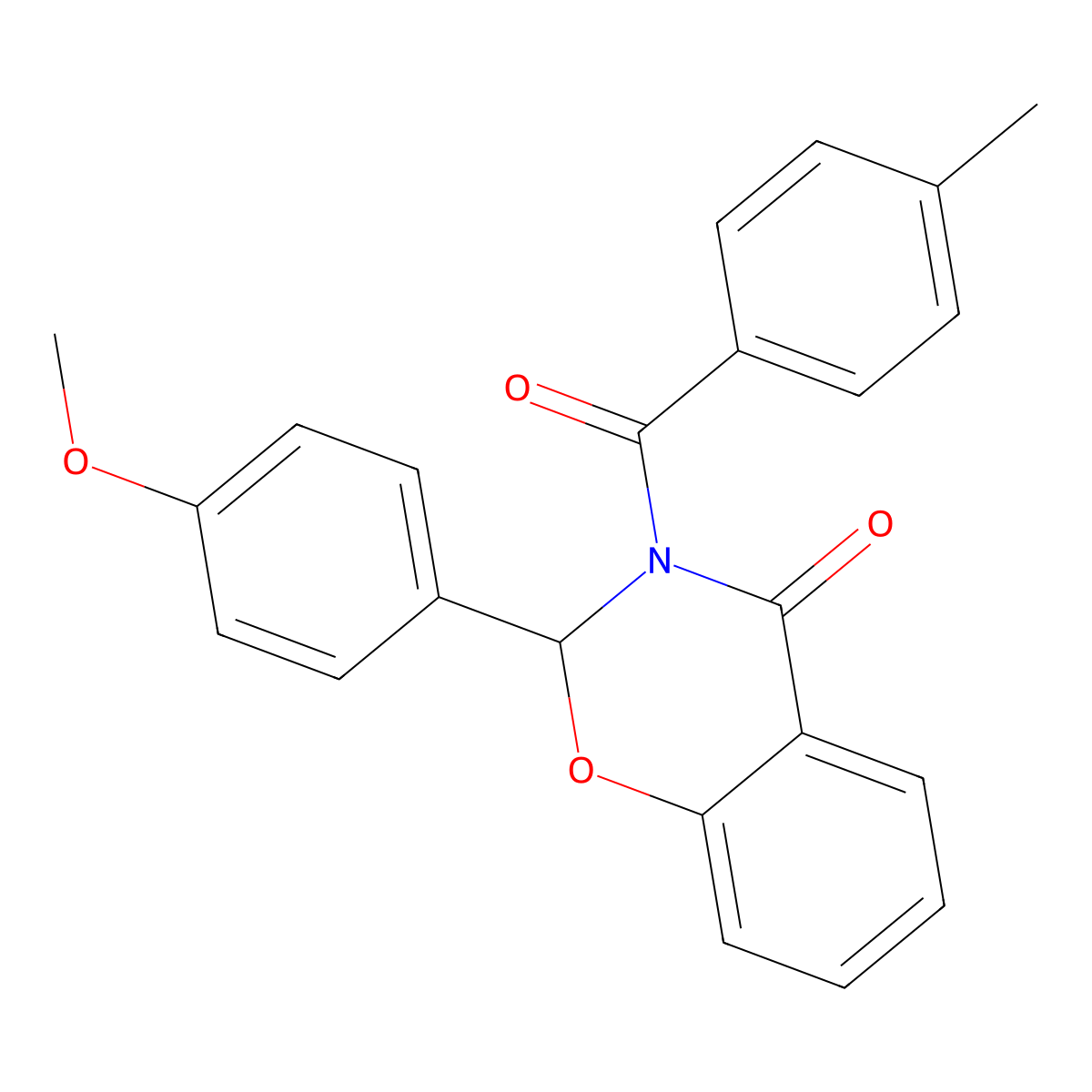 2-(4-Methoxyphenyl)-3-(p-toluoyl)-1,3-benzoxazin-4-one molecular structure, CAS 300802-13-5