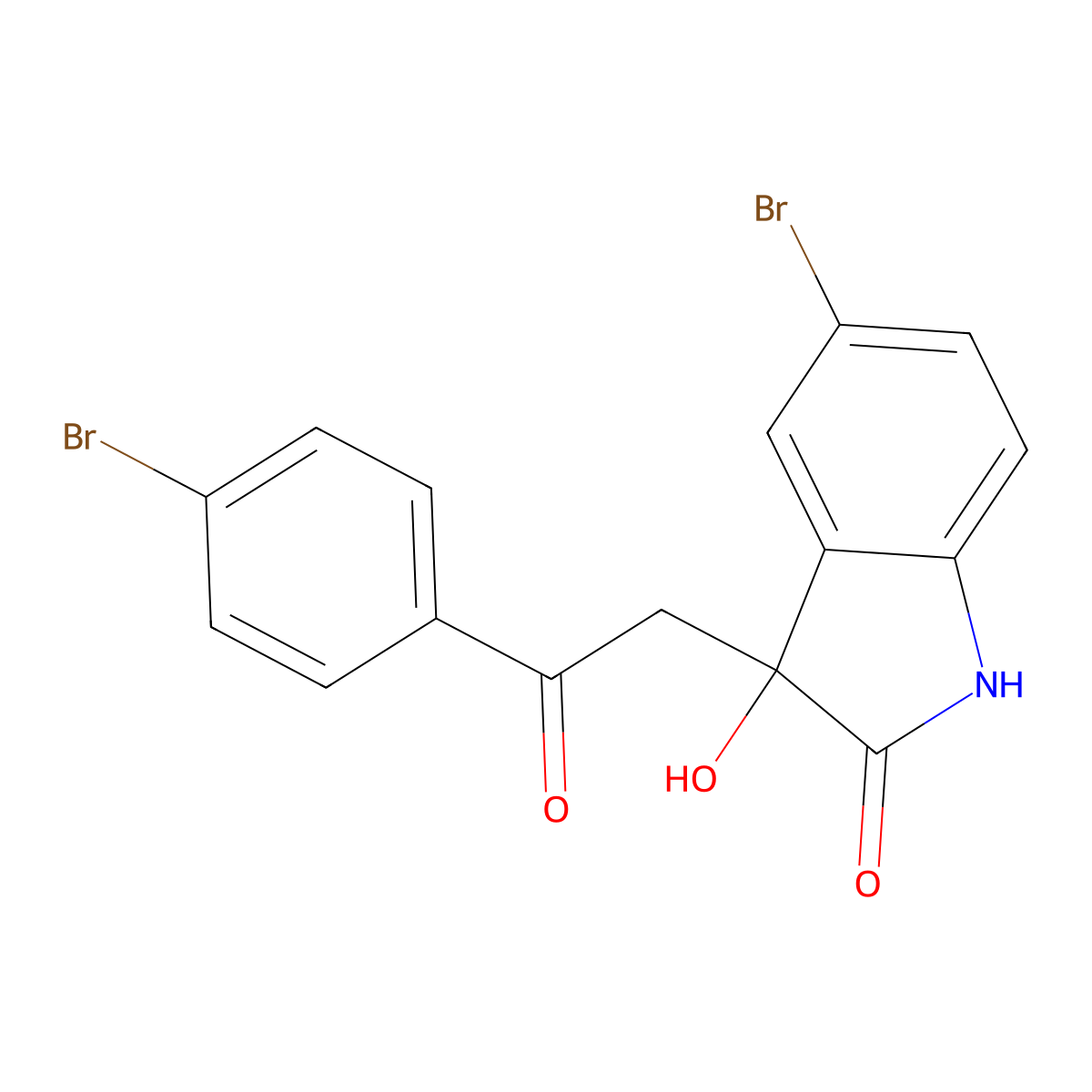 5-Bromo-3-(2-(4-bromophenyl)-2-oxoethyl)-3-hydroxyindolin-2-one molecular structure, CAS 300802-19-1