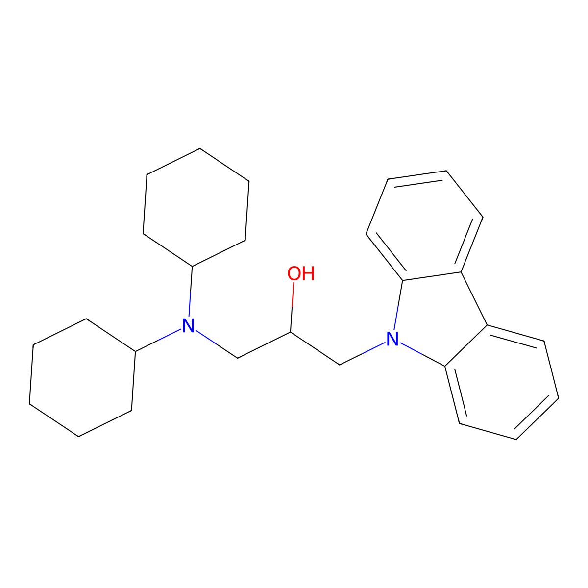 1-(9H-carbazol-9-yl)-3-(dicyclohexylamino)propan-2-ol molecular structure, CAS 300803-37-6