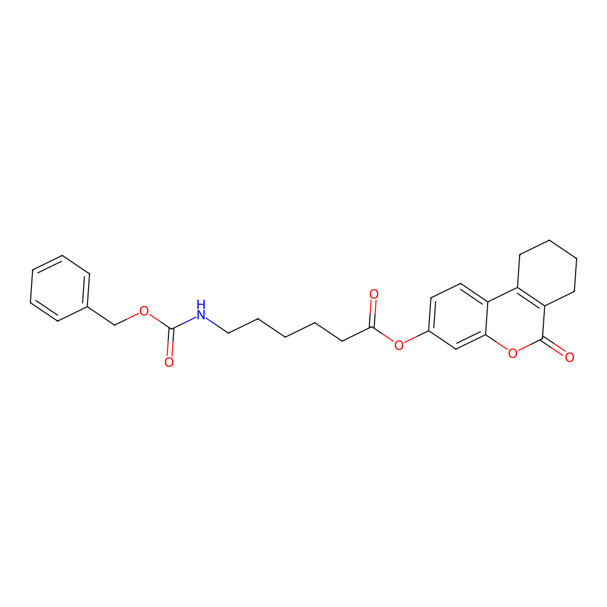 6-oxo-7,8,9,10-tetrahydro-6H-benzo[c]chromen-3-yl 6-{[(benzyloxy)carbonyl]amino}hexanoate molecular structure, CAS 300803-58-1