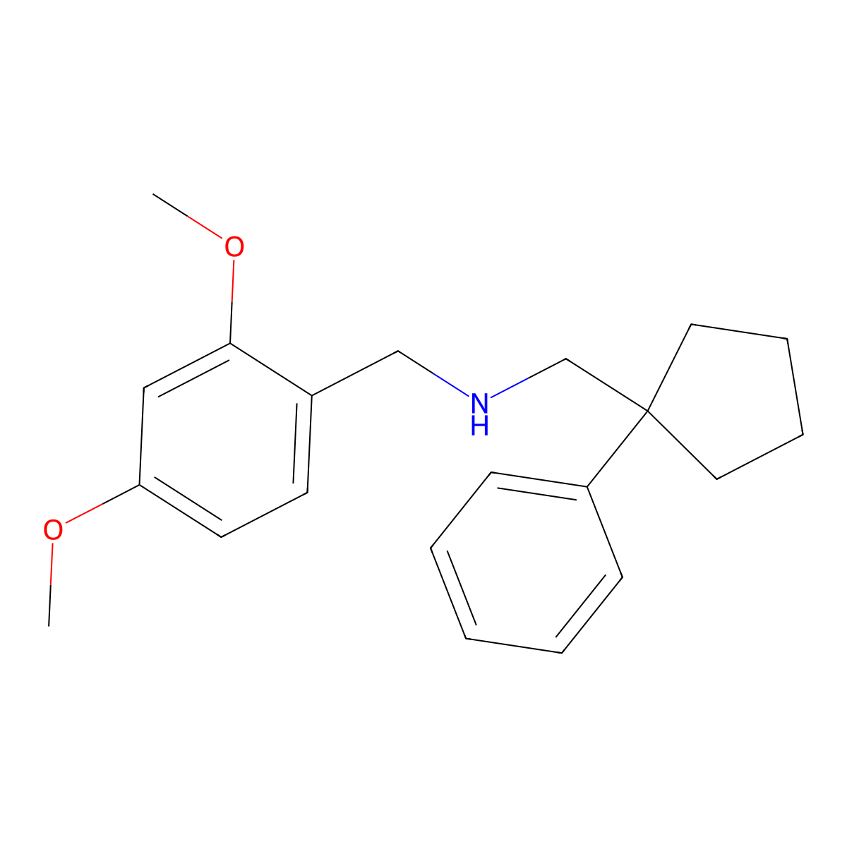 1-(2,4-dimethoxyphenyl)-N-[(1-phenylcyclopentyl)methyl]methanamine molecular structure, CAS 300803-93-4