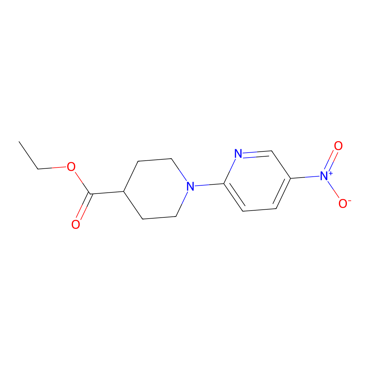 Ethyl 1-(5-nitropyridin-2-yl)piperidine-4-carboxylate molecular structure, CAS 300804-00-6