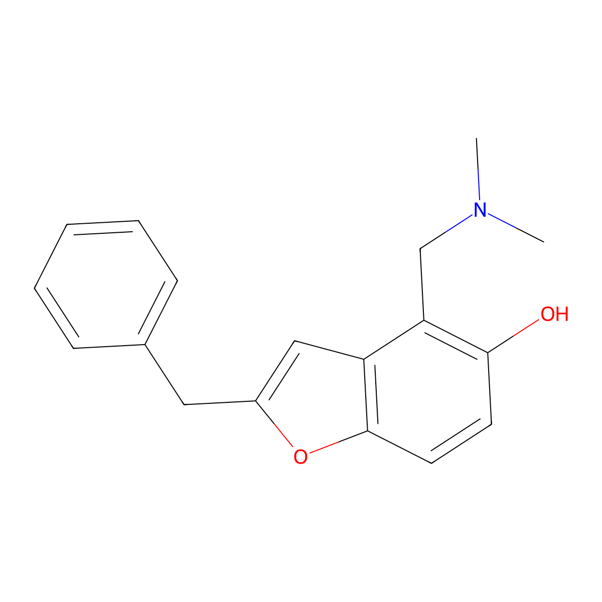 2-Benzyl-4-[(dimethylamino)methyl]-1-benzofuran-5-ol molecular structure, CAS 300804-09-5