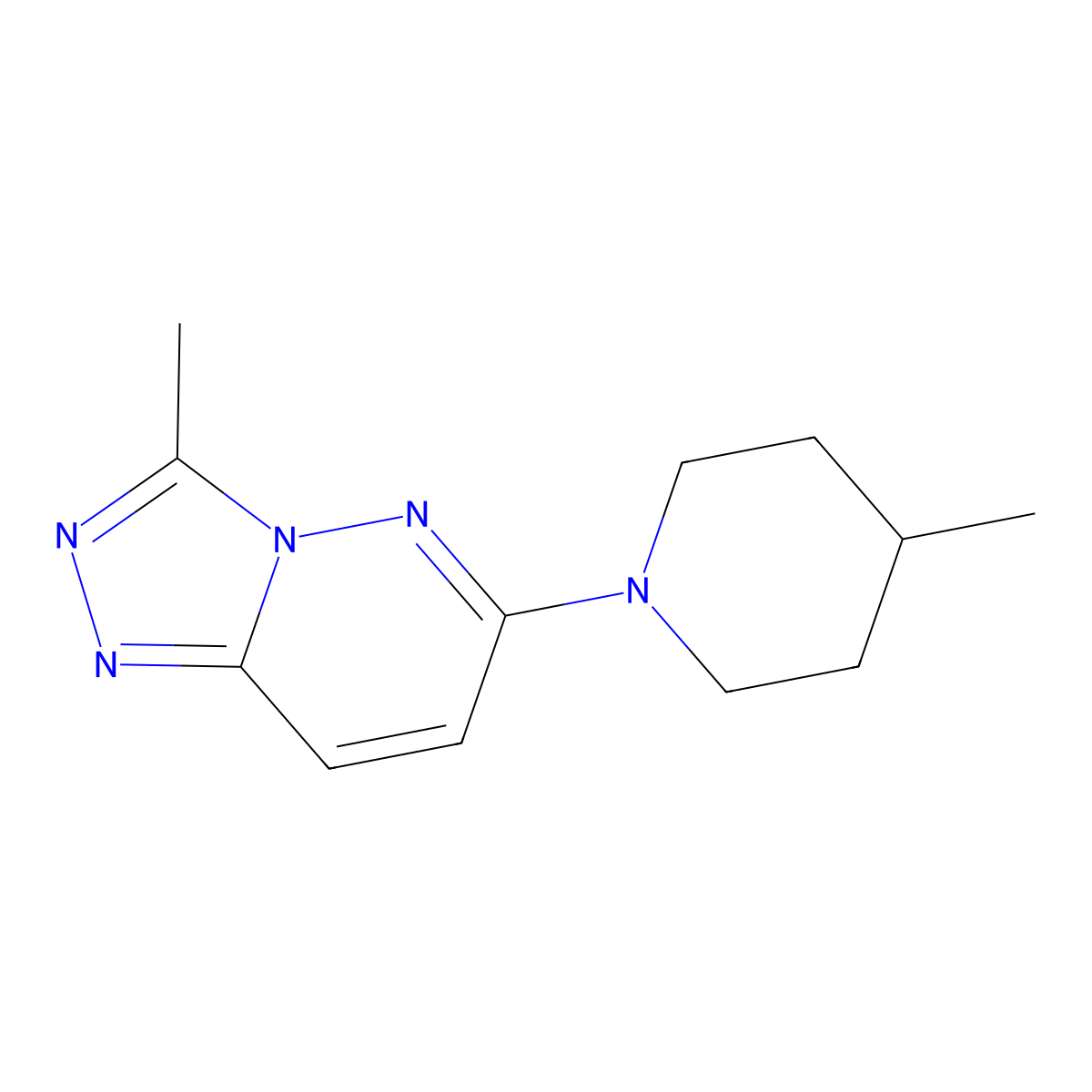 3-Methyl-6-(4-methylpiperidin-1-yl)-[1,2,4]triazolo[4,3-b]pyridazine molecular structure, CAS 300804-29-9