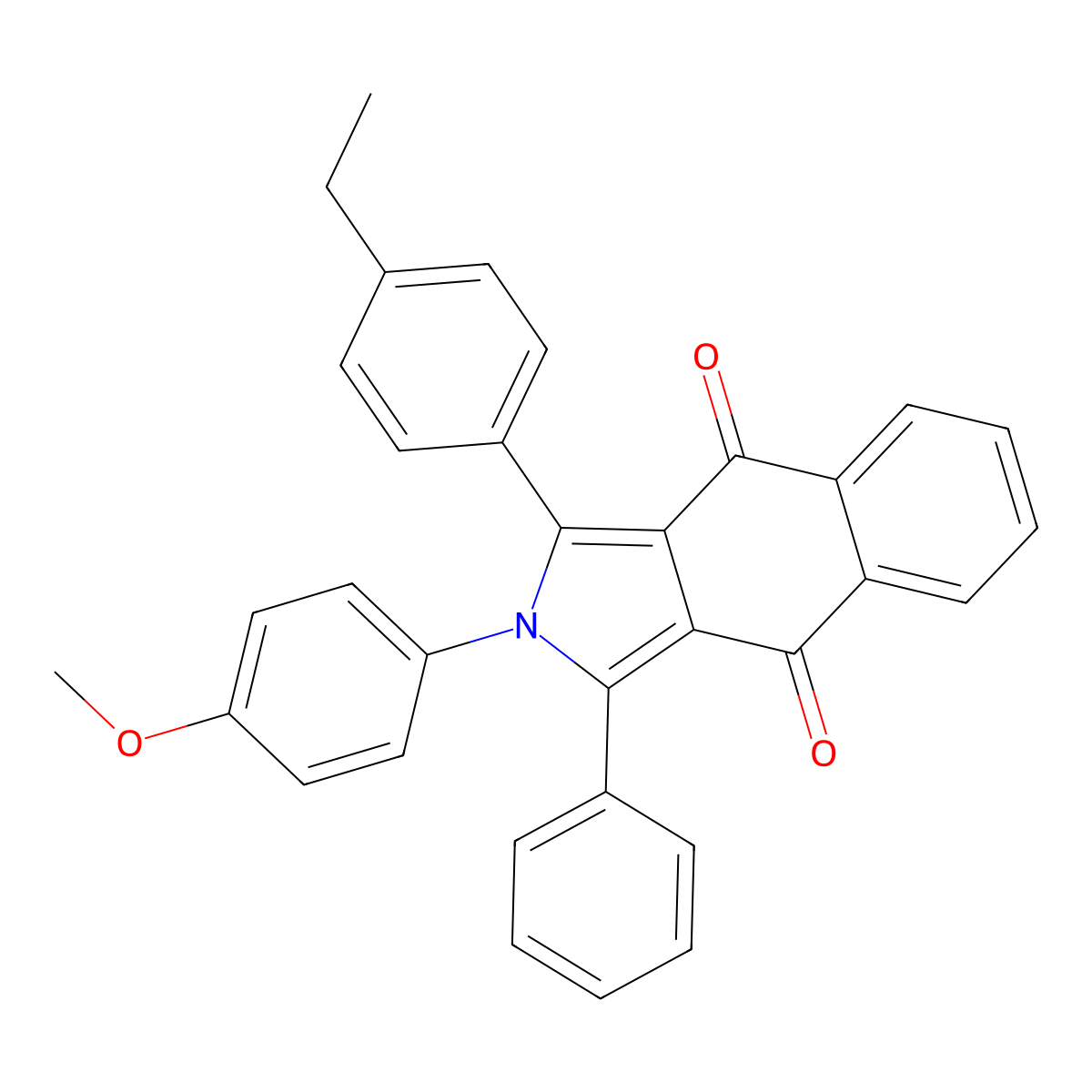 3-(4-Ethylphenyl)-2-(4-methoxyphenyl)-1-phenylbenzo[f]isoindole-4,9-dione molecular structure, CAS 300805-13-4