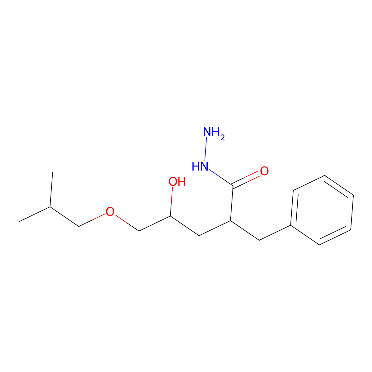 2-Benzyl-4-hydroxy-5-(2-methylpropoxy)pentanehydrazide molecular structure, CAS 300805-59-8