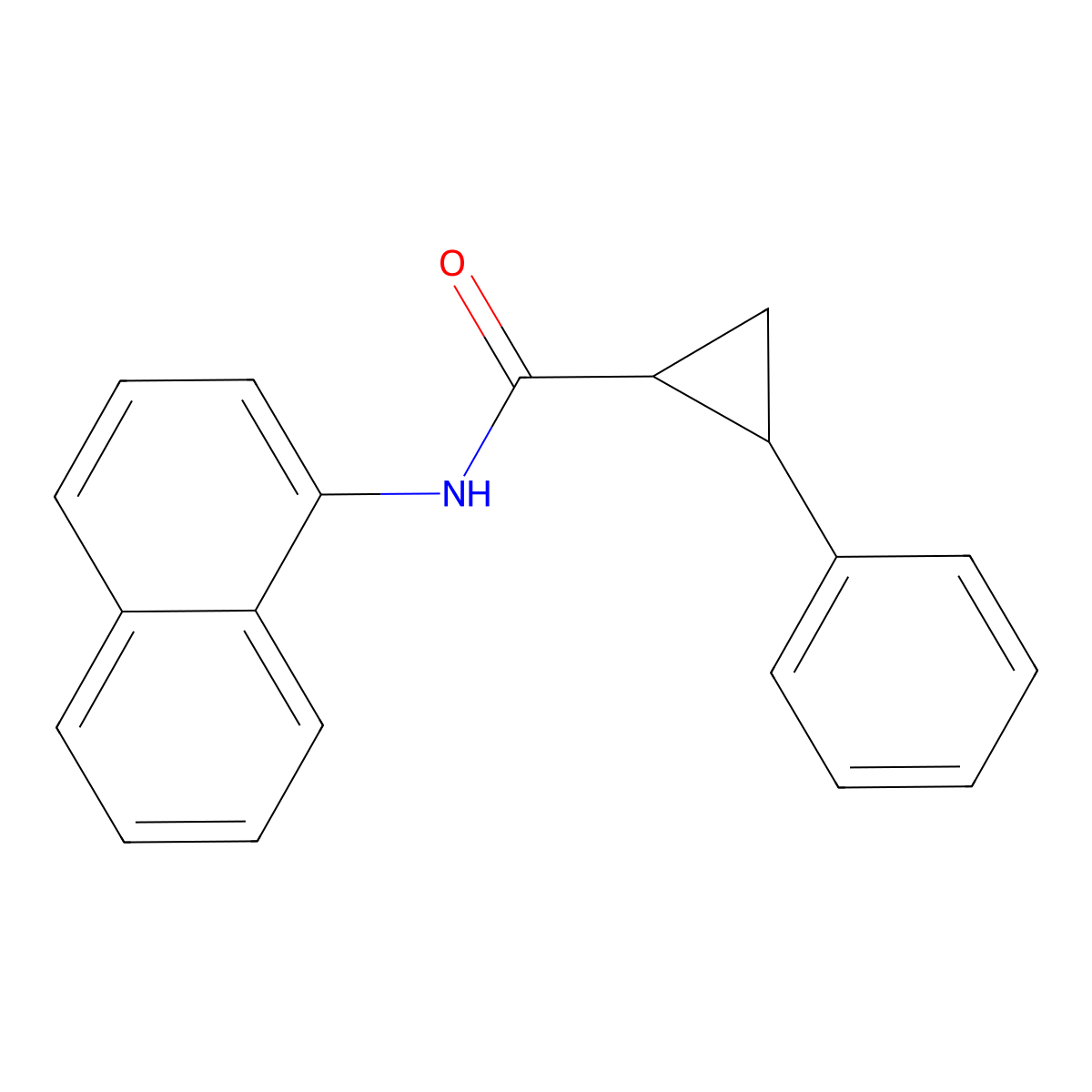 N-(naphthalen-1-yl)-2-phenylcyclopropanecarboxamide molecular structure, CAS 300805-99-6