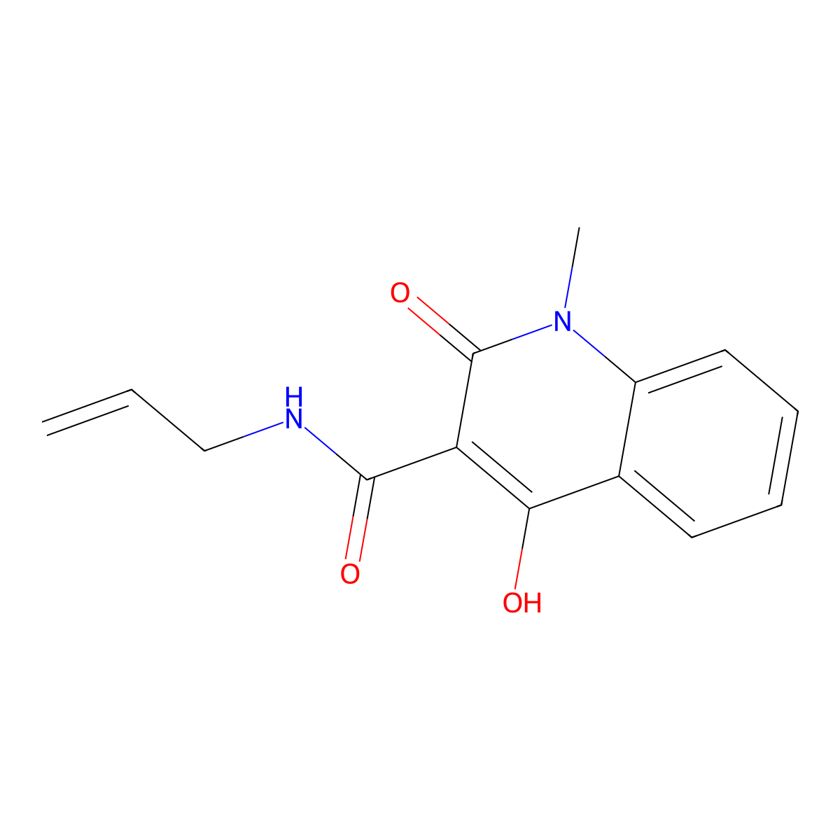N-Allyl-4-hydroxy-1-methyl-2-oxo-1,2-dihydroquinoline-3-carboxamide molecular structure, CAS 300806-32-0