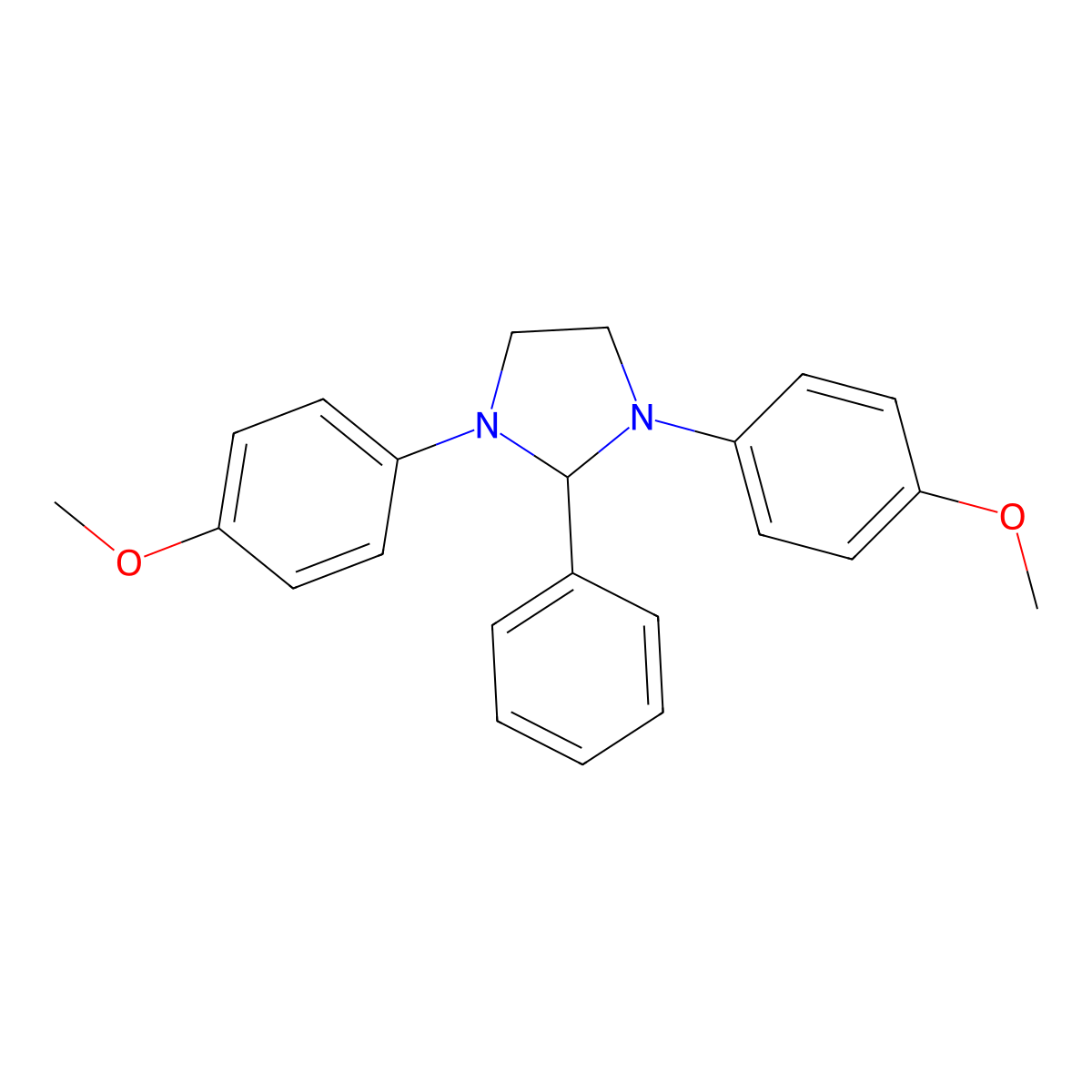 1,3-Bis(4-methoxyphenyl)-2-phenylimidazolidine molecular structure, CAS 300806-36-4