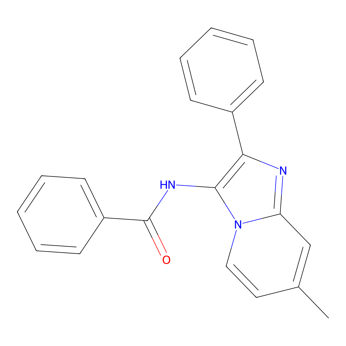 N-(7-methyl-2-phenylimidazo[1,2-a]pyridin-3-yl)benzamide molecular structure, CAS 300806-68-2