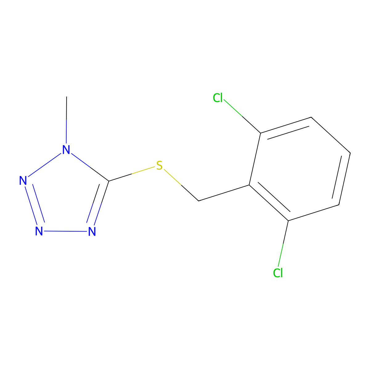 2,6-dichlorobenzyl 1-methyl-1H-tetraazol-5-yl sulfide molecular structure, CAS 300809-10-3