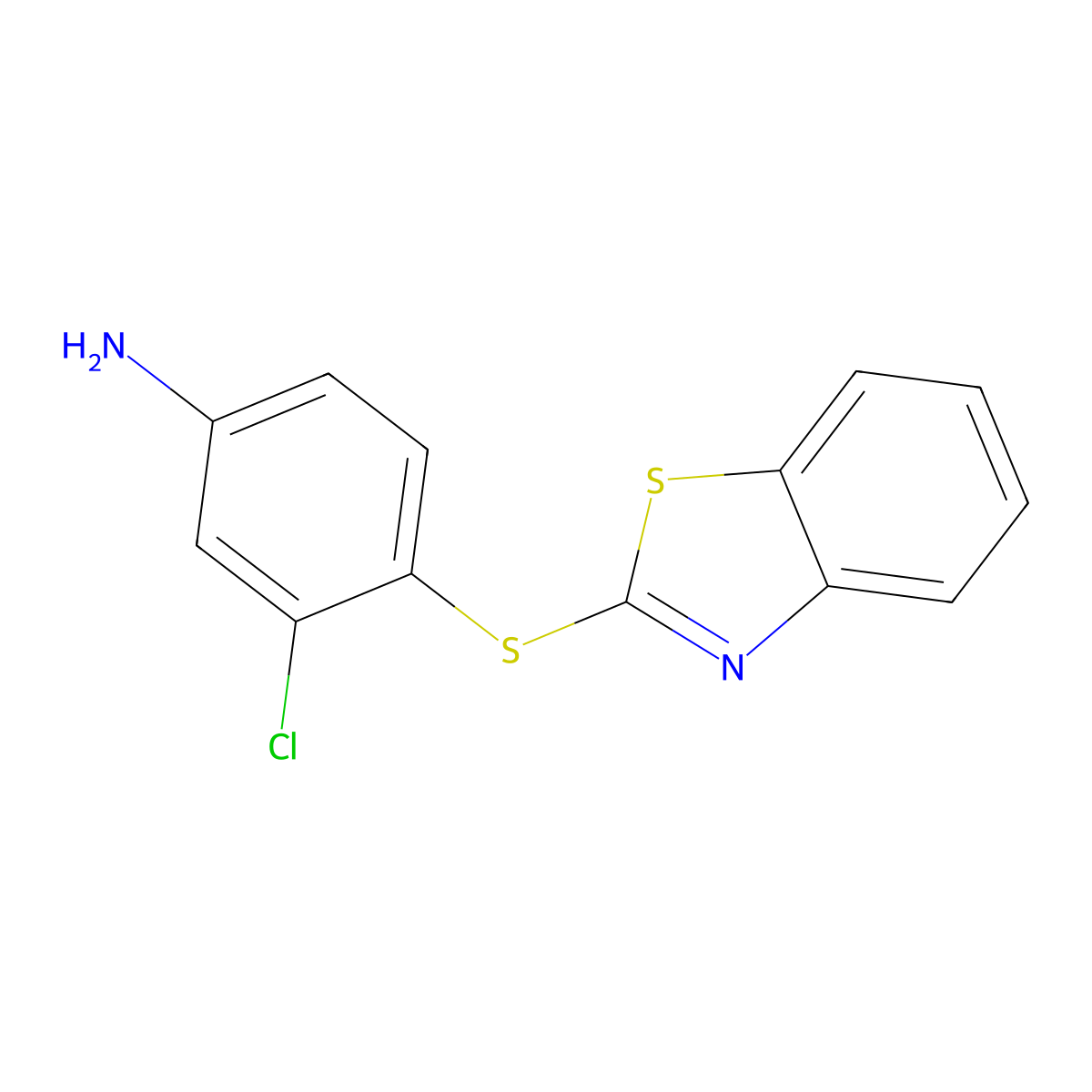 4-(Benzo[d]thiazol-2-ylthio)-3-chloroaniline molecular structure, CAS 300809-71-6
