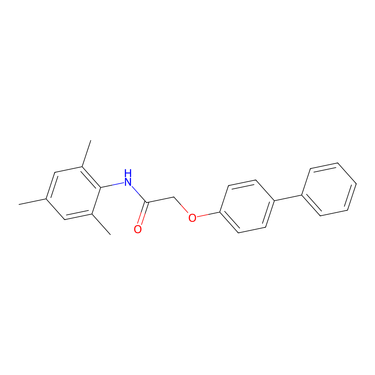 2-(4-phenylphenoxy)-N-(2,4,6-trimethylphenyl)acetamide molecular structure, CAS 300812-42-4