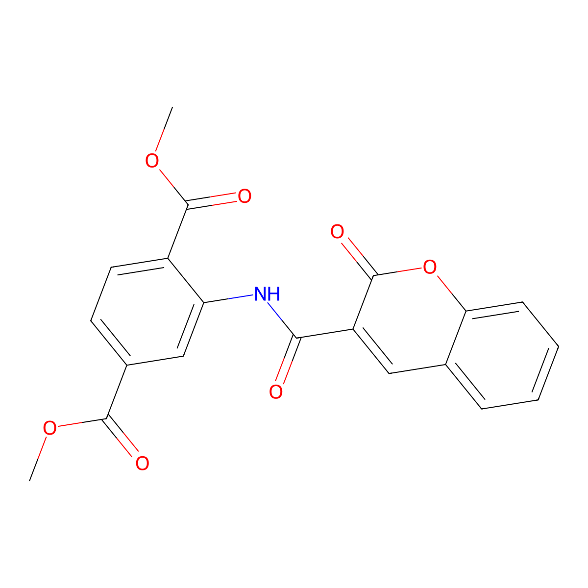 dimethyl 2-{[(2-oxo-2H-chromen-3-yl)carbonyl]amino}terephthalate molecular structure, CAS 300812-48-0